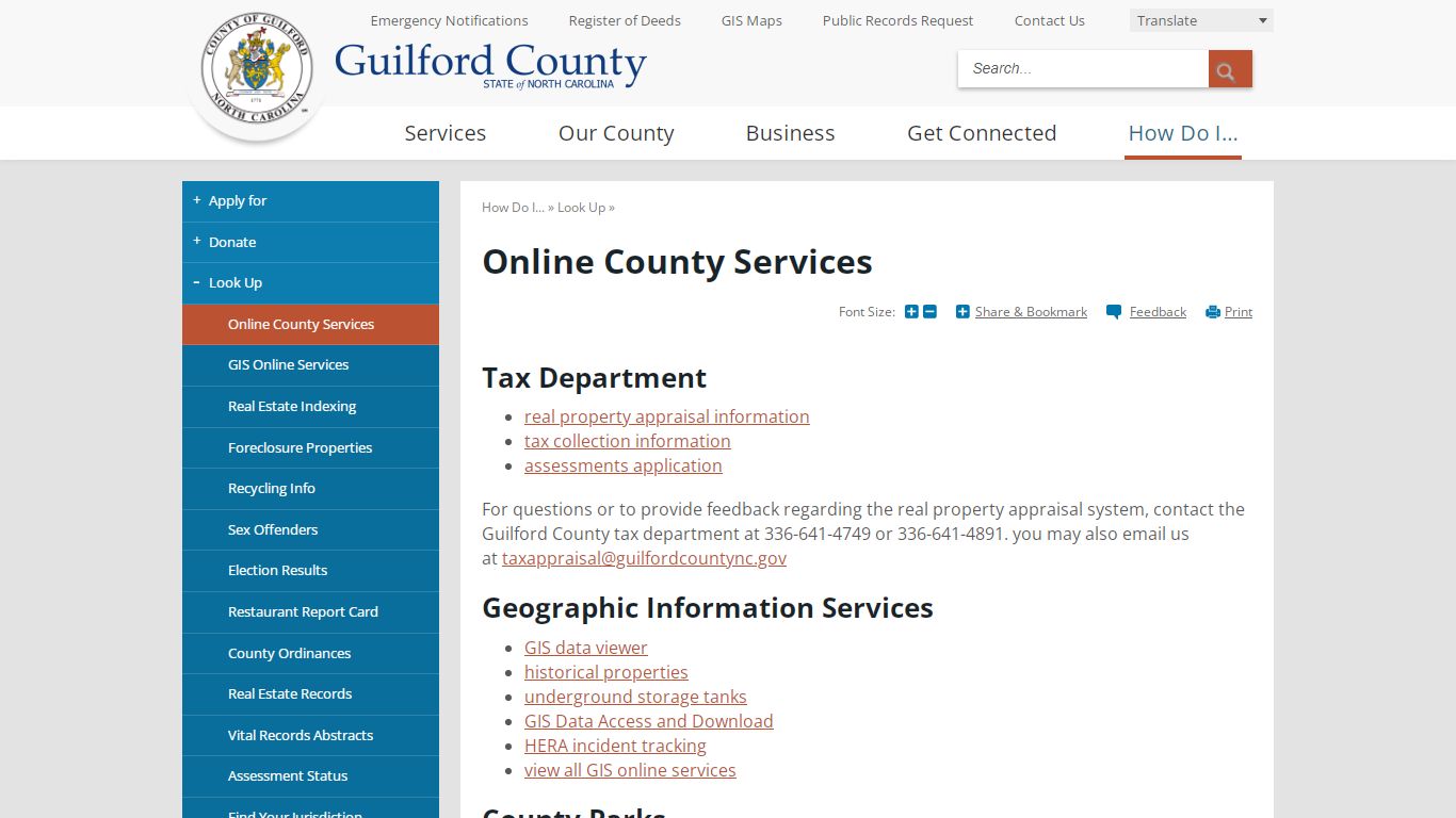 Online County Services | Guilford County, NC