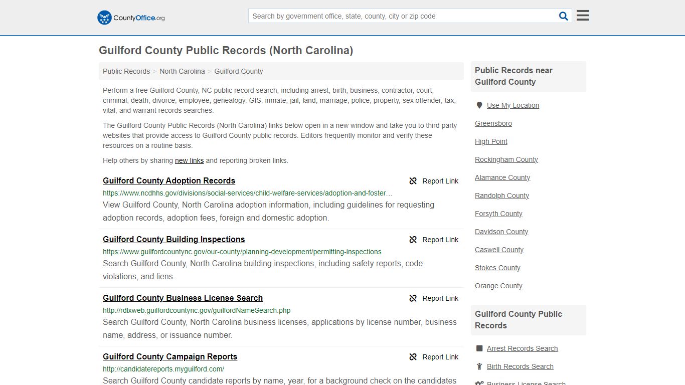 Guilford County Public Records (North Carolina) - County Office